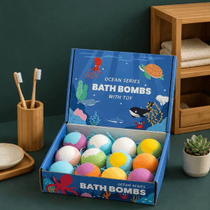 12PCS Luxury Bath Bomb Gift Set with Colorful Fizzing Bath Bombs for Kids and Women