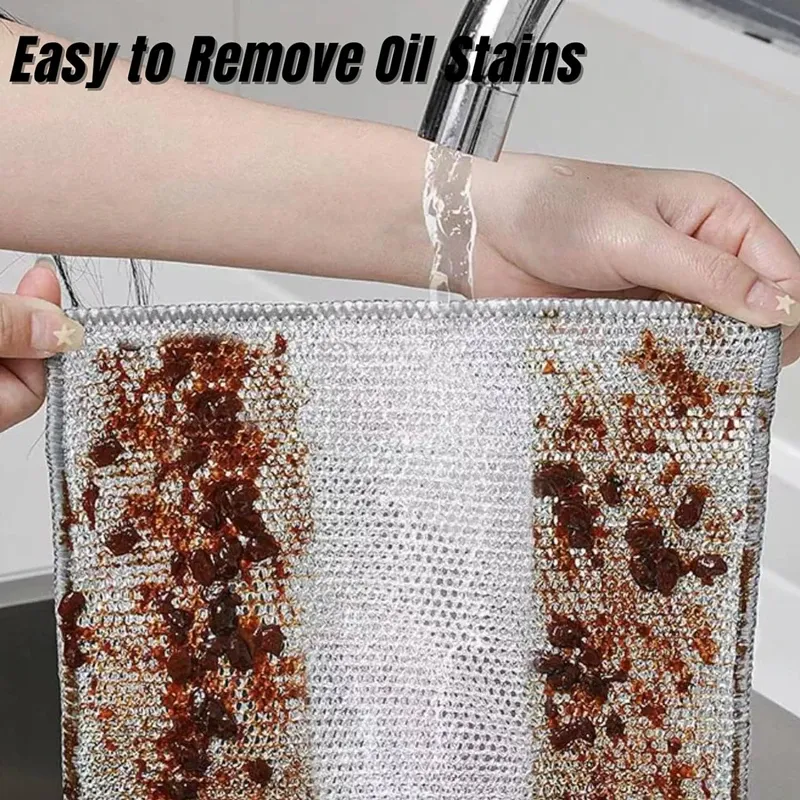 20-piece heavy-duty stainless steel wire scrub pads for cleaning pots, pans, grills, sinks, and removing stubborn grease and burnt food residue.