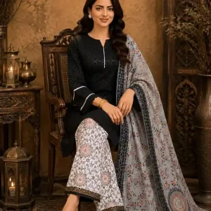 Black Kurta in a Warm Traditional Design