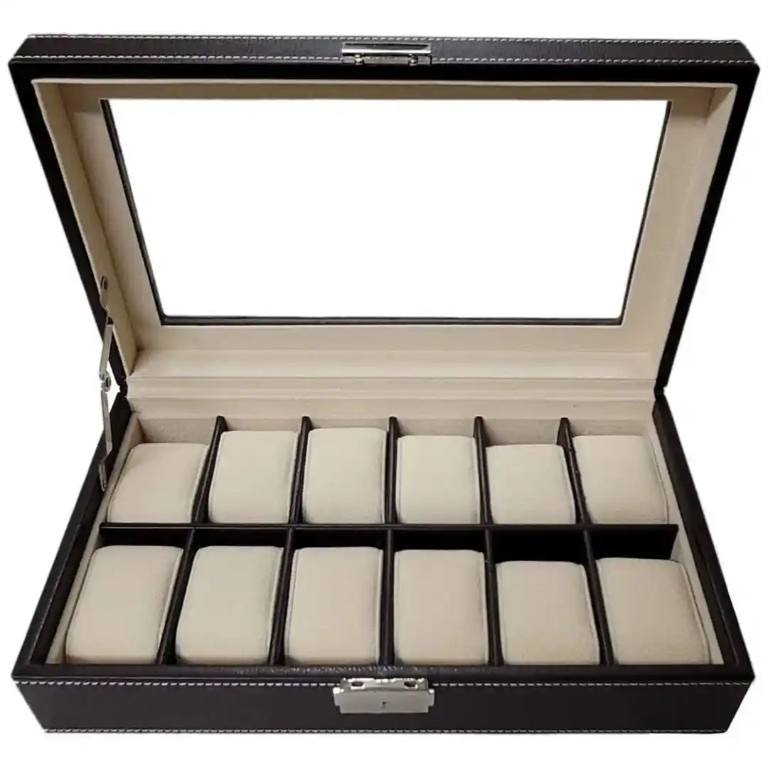Leather Watch Box Organizer Display Case
