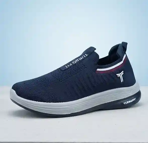 Men's Navy Blue Turbo Fit Slip On Running Shoes - Image 2