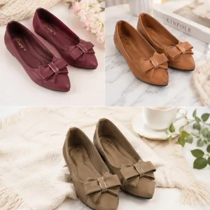 Women's Pointed Toe Bow Ballet Flat Shoes