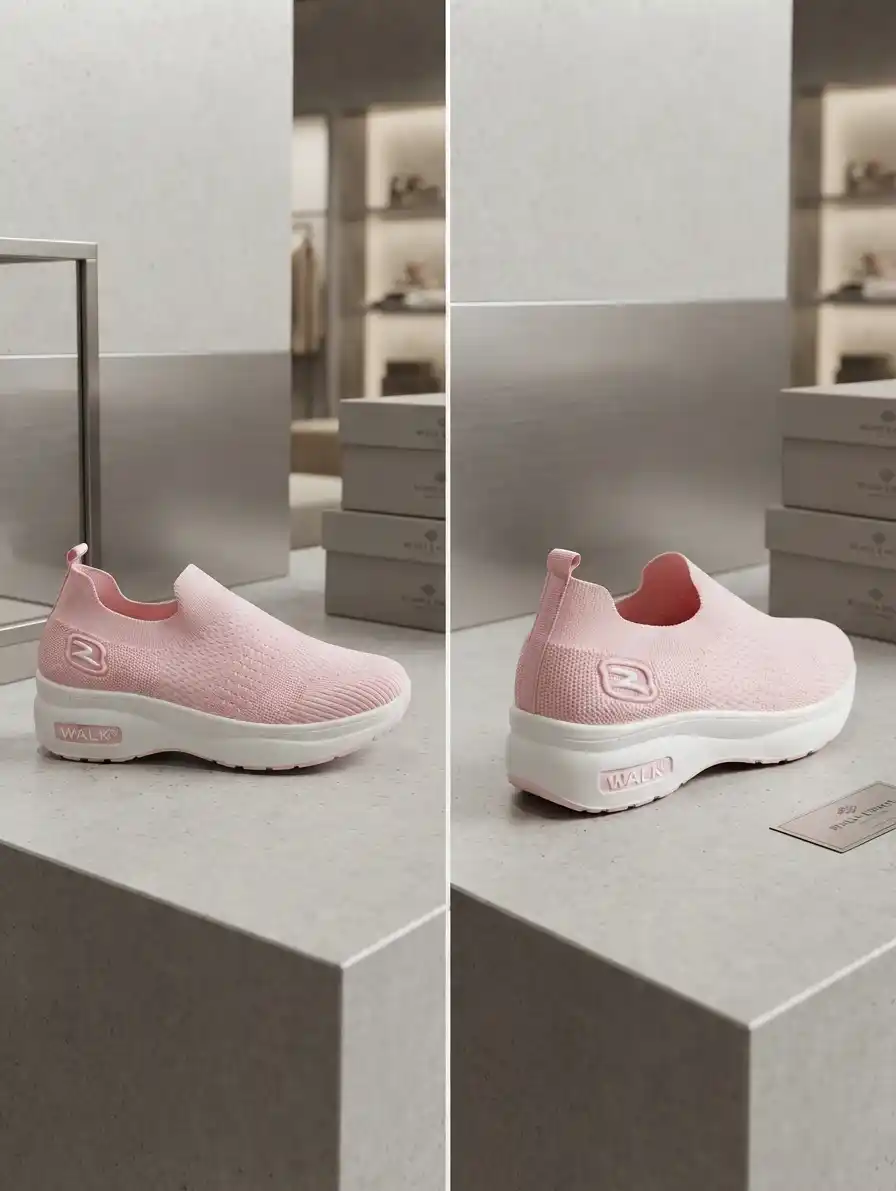Women's Slip-On Knit Walking Shoes Comfort Style - Image 2
